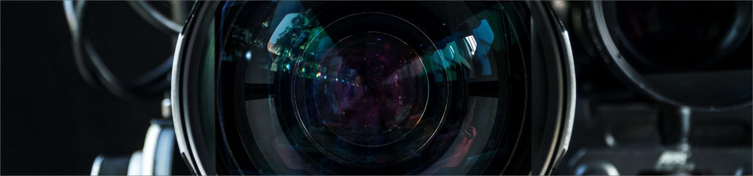 A closeup image of a camera lens